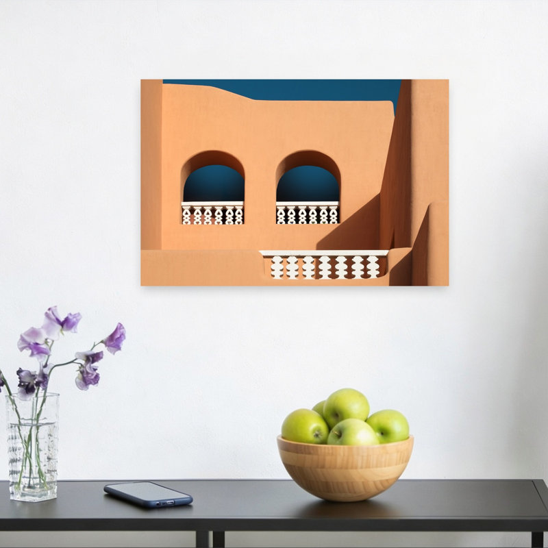 «Warm Arches Blue Sky», art géométrique minimaliste abstrait, impression d'art mural paysage, H 12 po x l 18 po