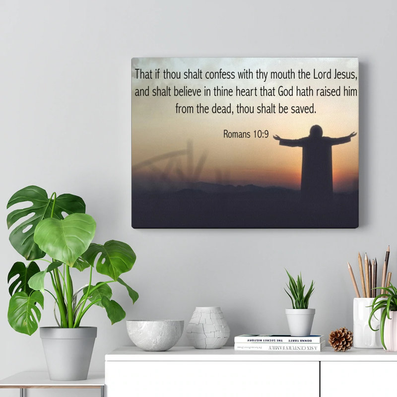 Thou Shalt Be Saved - Wrapped Canvas Print, 28cm H x 36cm W