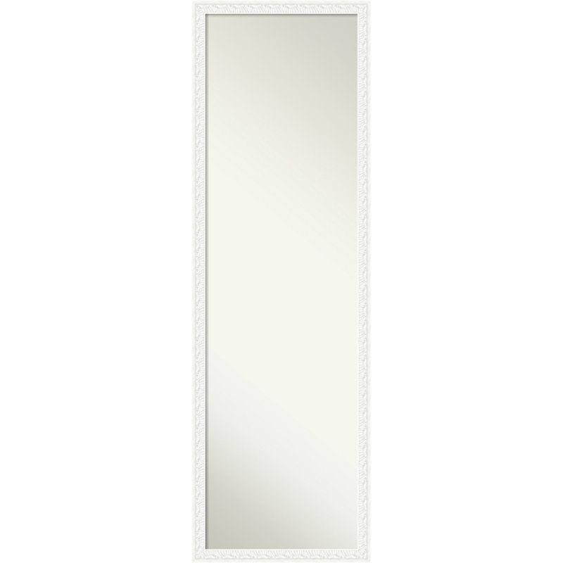 Bethany Non-Beveled Wood Framed Full-Length On the Door Mirror, White