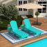 Ensemble de chaises longues inclinables extérieures en poly Lagune
