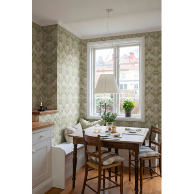 Myrtle Mauve Floral Ogee Wallpaper