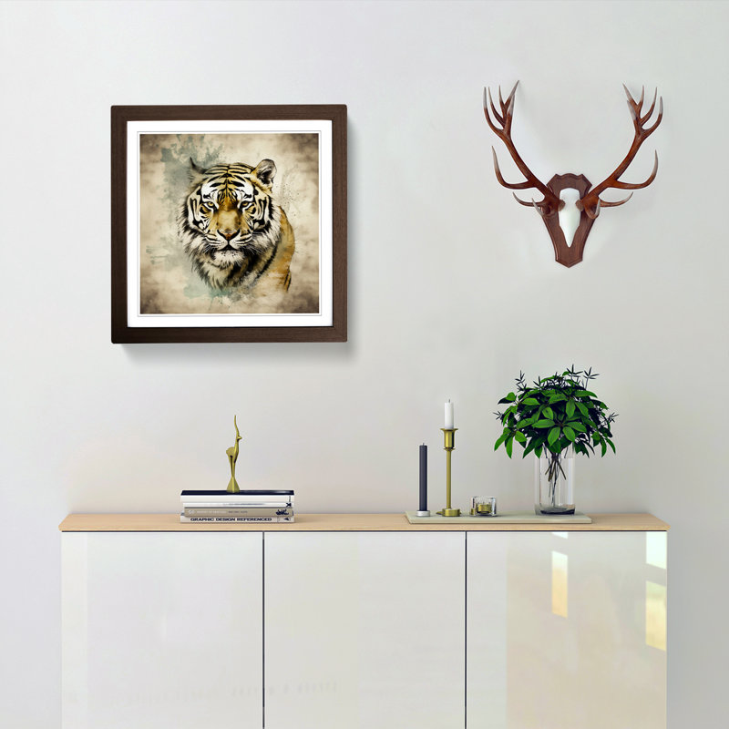 Tiger No.1 - Framed Print, Walnut