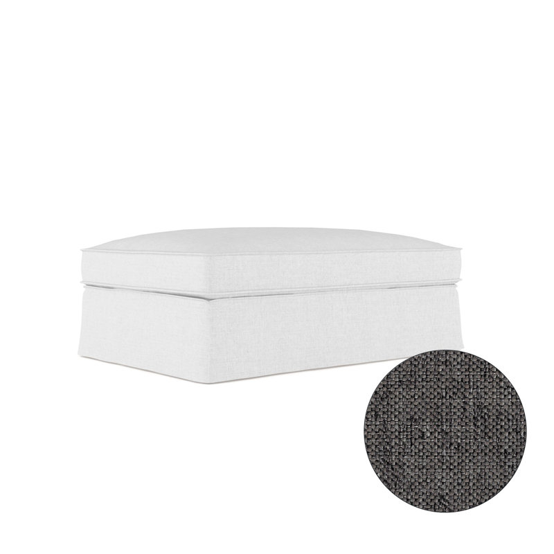 Mulberry Ottoman, Plush Velvet Oyster, Weathered