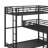 L Shaped Metal Triple Twin Size Bunk Bed