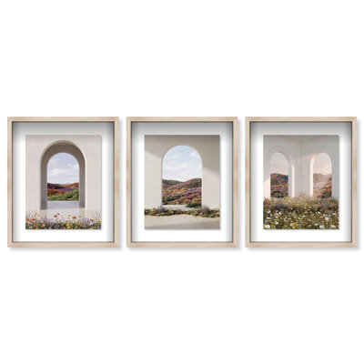 Paradise Arches Set Shadowbox Architecture Print by Oliver Gal, Black Frame, 16 x 20
