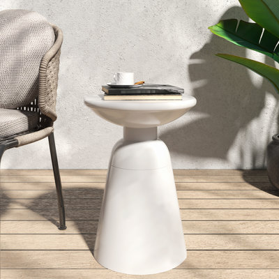 Grande table d'extérieur en métal de style moderne, en fer blanc, 15 po x 15 po x 20,47 po, sans assemblage - grande, motif, 15 x 15 x 20,47, requis