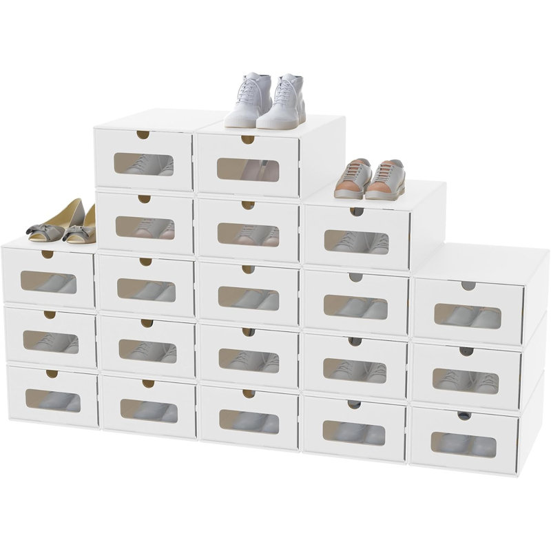 Shoe Storage Box, White, 20pcs