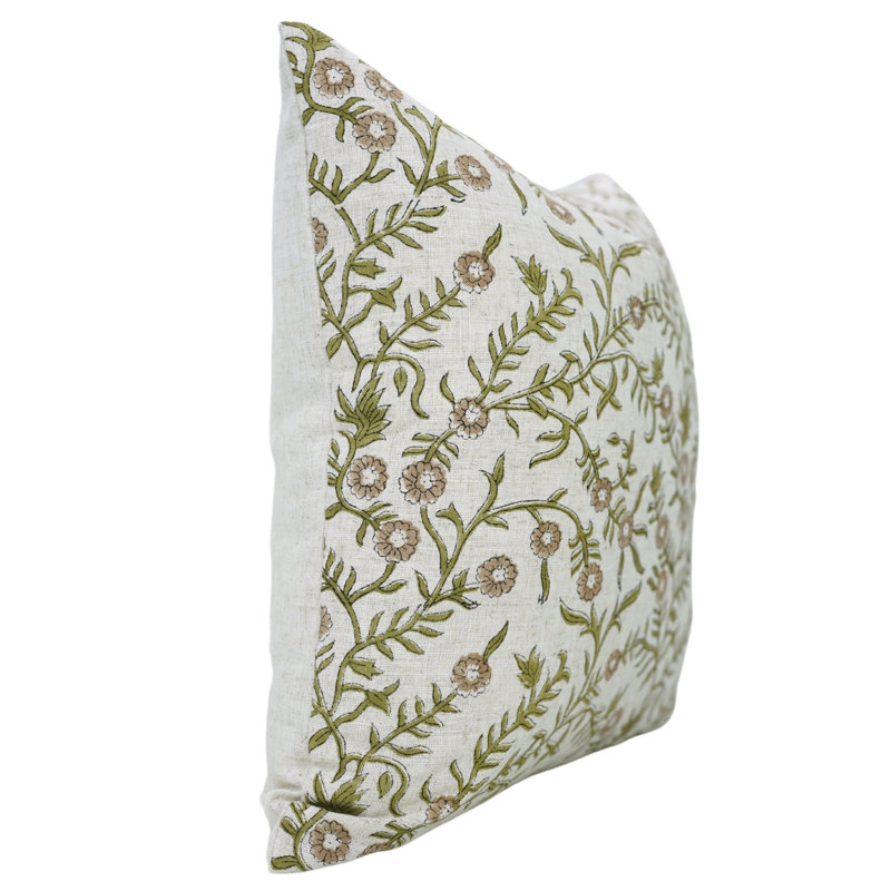 Housse de coussin en lin visqueux décoratif Fab Fabine Accent, (Shehjan, brun), H 16 po x l 16 po, Carré