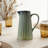 Stoneware Ribbed Pitcher With Reactive Glaze-1719234842