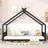 Full Size Metal House Bed, Black-2110046144-2110046147
