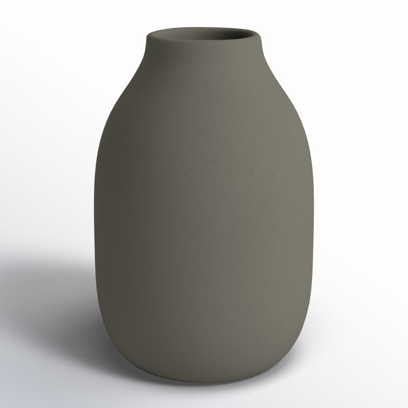 COLORA Porcelain Table Vase, Steel Gray, Overall Height - 5.91"