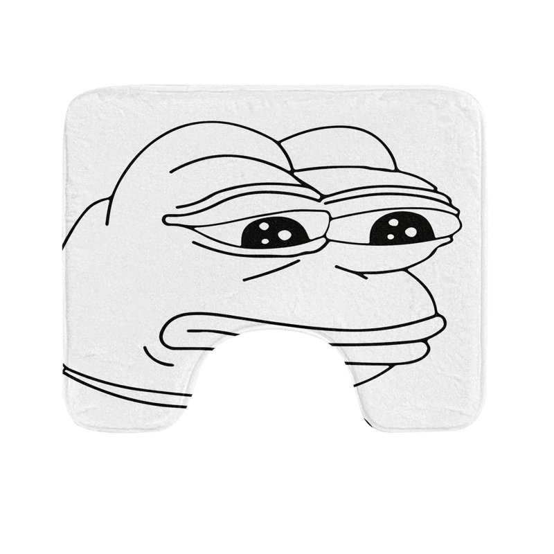 Tapis de salle de bain en U humour noir et blanc 20 po