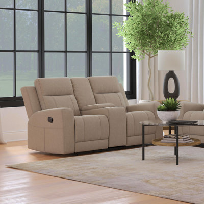 Slater Taupe Upholstered Reclining Loveseat