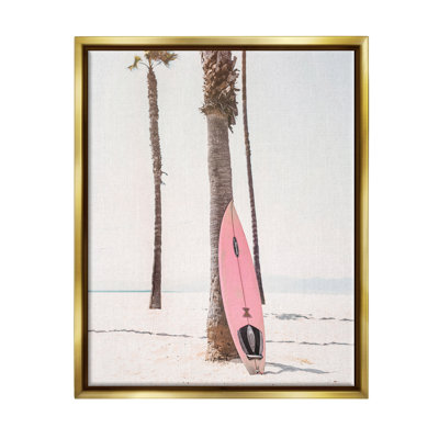 " Pink Surfboard On Coast " by Sisi And Seb