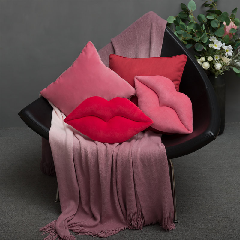 Throw Pillow, 12"H x 24"W, Pink