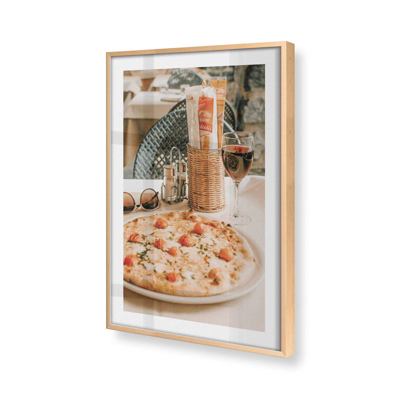 Imprimé italien italien, Érable brut encadré, H 25 po x l 19 po x P 1,25 po