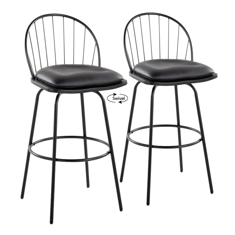 Tabouret de comptoir 26,25 po Arabelle, Noir, Tabouret de bar (siège d’une hauteur de 30 po)