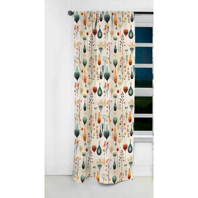 Scandinavian Midcentury Delight I - Midcentury Geometric Blackout Curtain - 1 Panels