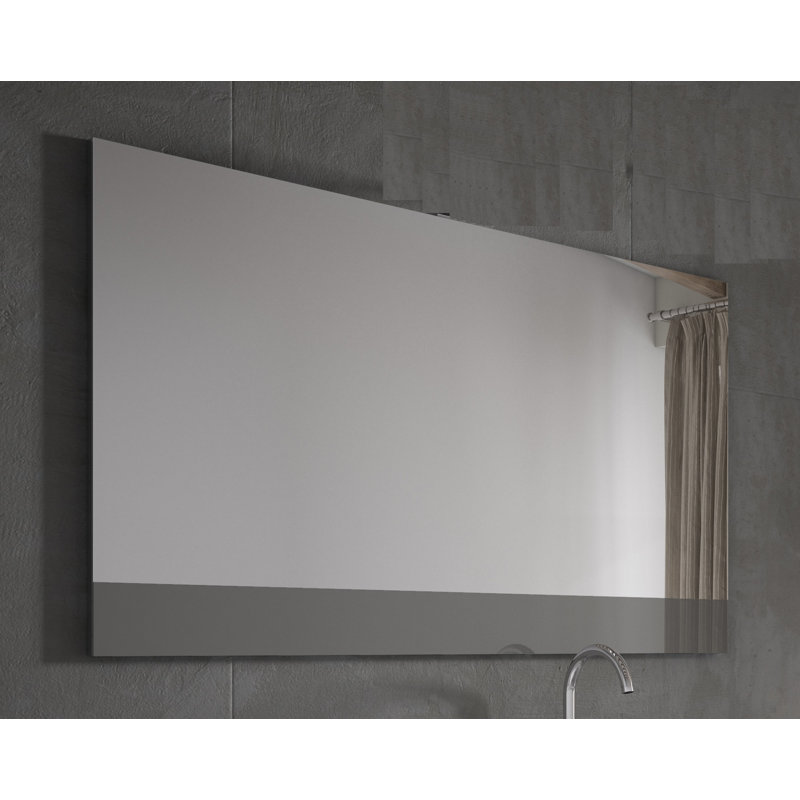 Cowgill Flat Wall Mirror, Gray, 28" x 24"