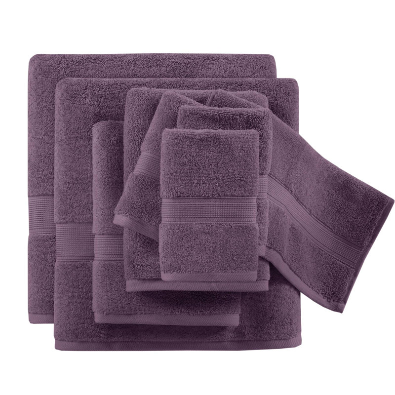 800GSM Ultra-Soft 100% Cotton Absorbent Towel Set, Purple