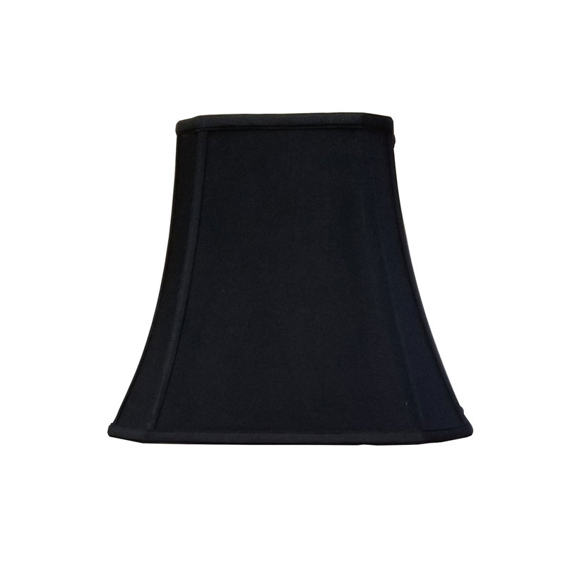 Abat-jour cloche en soie / shantung (araignée), Noir / Blanc cassé, H 13,25 po x l 18 po x P 18 po