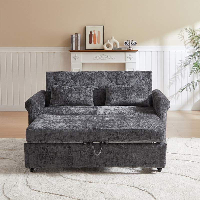 Lit 2 places gris foncé avec dossier rembourré confortable et confortable