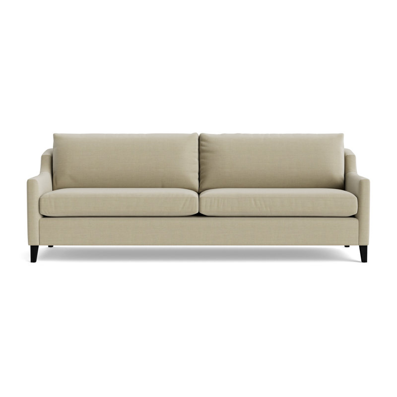 Gigi No Skirt 85 Sofa, Performance Linen - Flax, Black