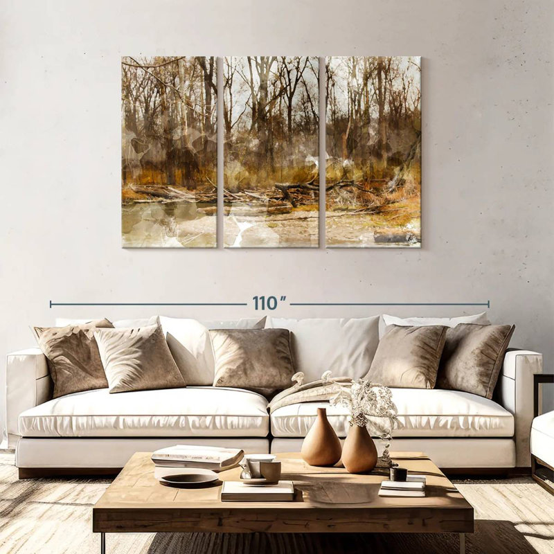 Alvord Landscape River Woods, H 48 po x l 74 po