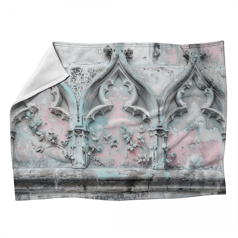 Gothic Architecture Fleece Throw Blanket - Architecture Throws for Sofas or Beds, 60" L x 50" W
