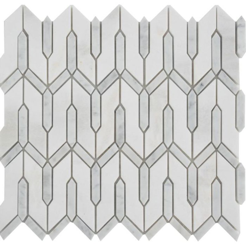 Carreau de mosaïque en marbre 10,5 po x 11,5 po