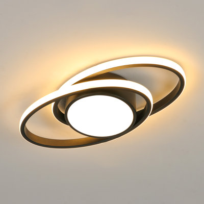3-Light LED Double Ring Flush Mount Ceiling Light