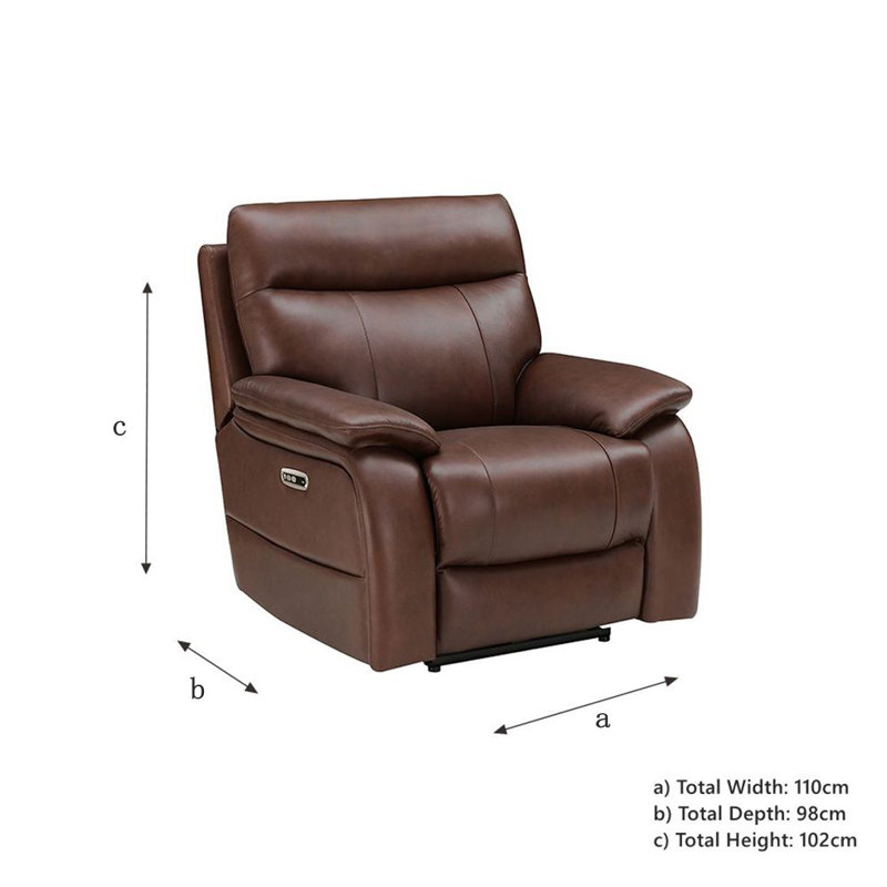 Solar Power Reclining Comfort Plus, with adjustable headrest, 1-seater In Coco Top Grain Leather