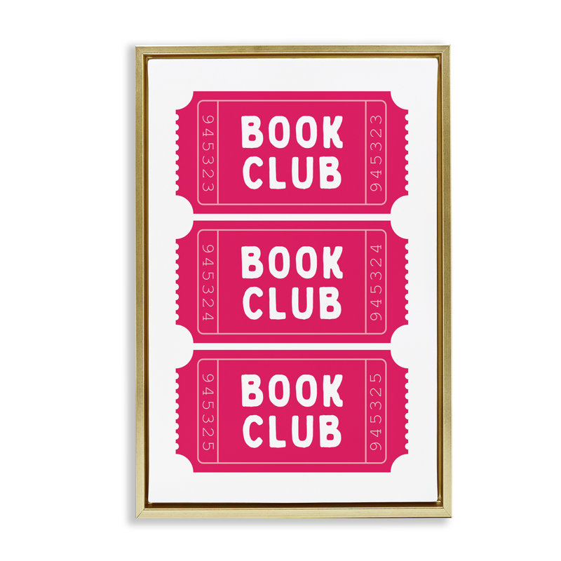 Cadre flottant pour billets de club de lecture rose, design par lettré et doublé, H 25 po x l 17 po
