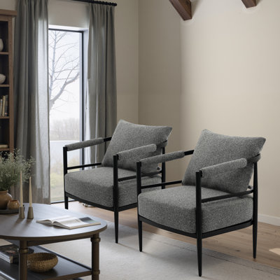 Cindina Modern Curved-back Accent Chair With High-density Foam Cushion– Upholstered Armchair For Living Room, Office, Or Lounge