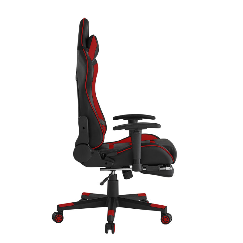 Fauteuil de jeu confortable en similicuir Loungie Bracha, Rouge