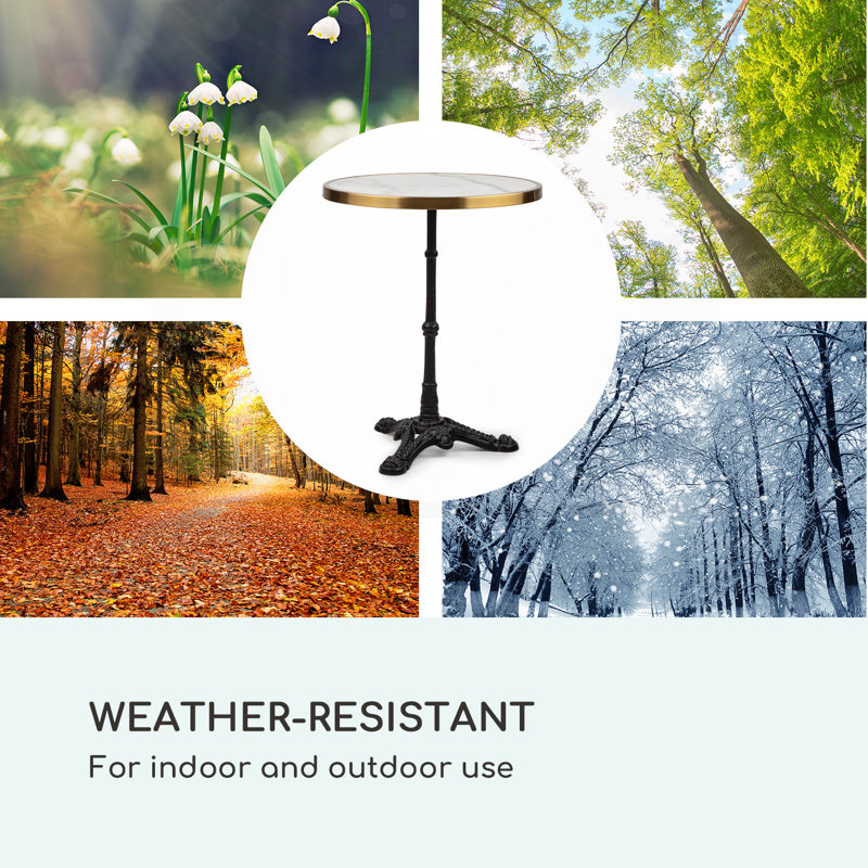 Round Outdoor Bistro Table , 57.5cm cm W cm D, White