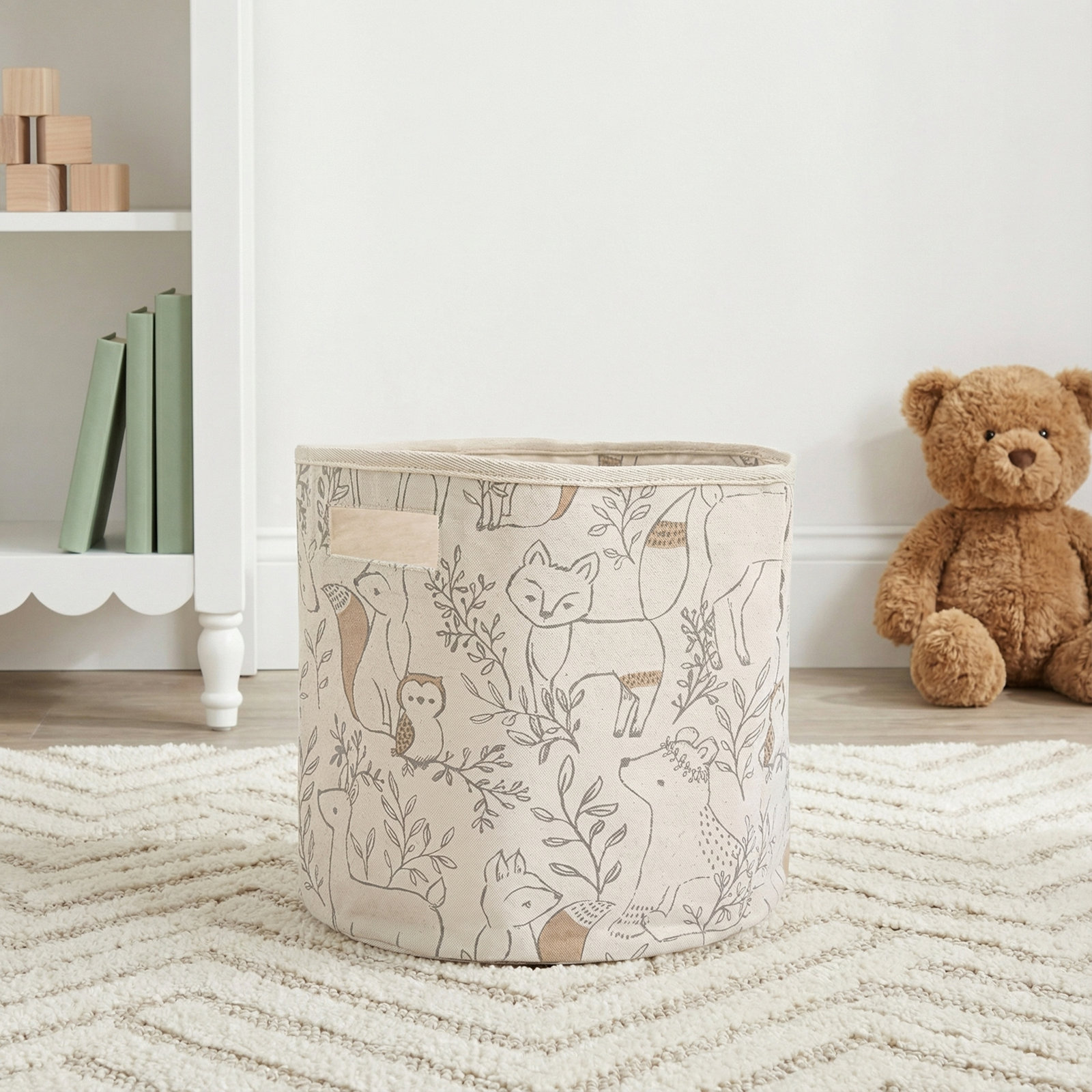 Gardenia Woodland Animal Storage Bin For Nursery or Kid's Room