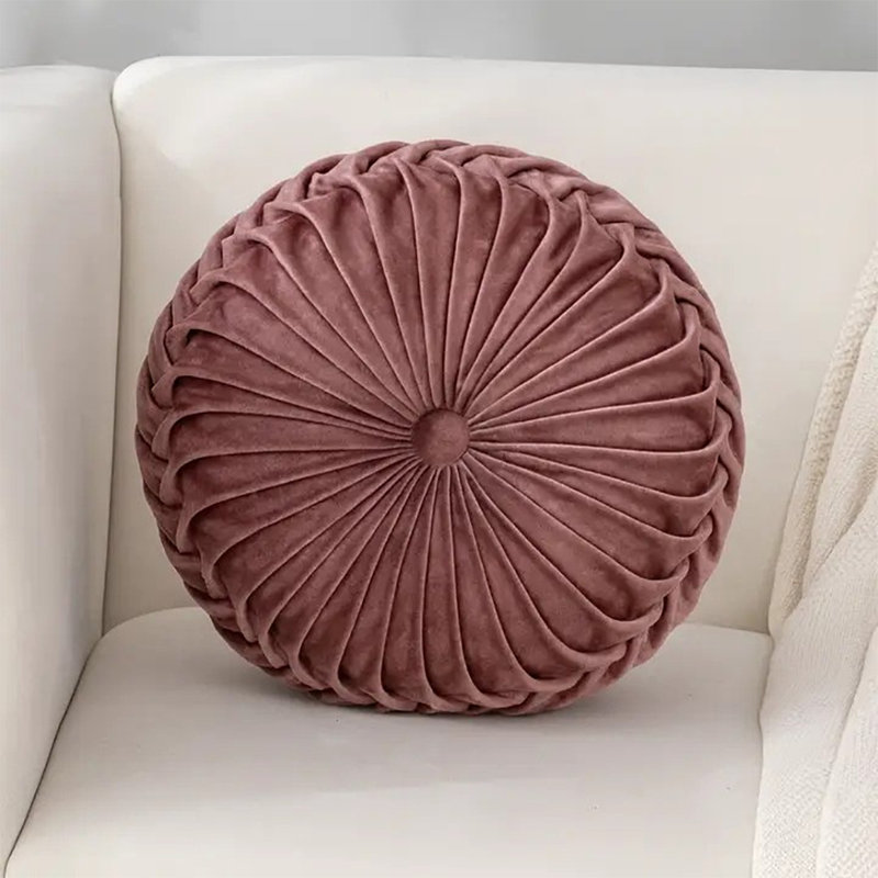 Coussin décoratif 15 po Mauve Velvet Pintucked, Mauve