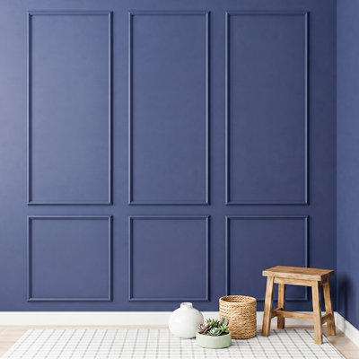 Pre-Cut Peel and Stick Paintable 6-Frame Waterproof Wainscoting Wall Molding Kit, Ready-to-Assemble Interior Accent Wall Trim for Living Room & Bedroom Home Decor