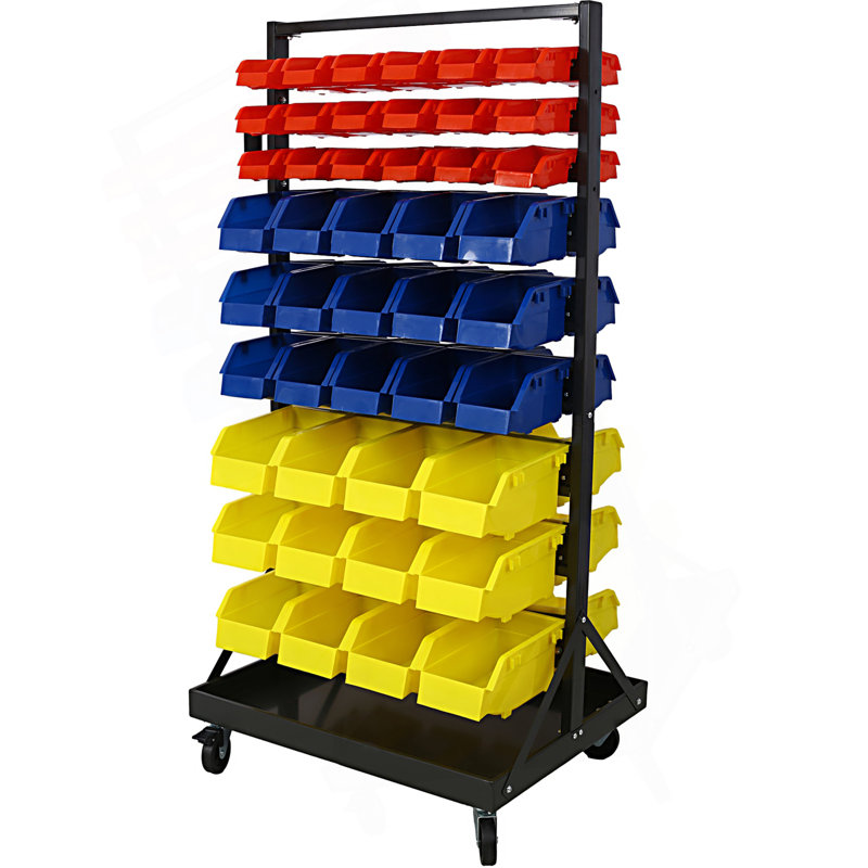 Organisateur de rangement pour 90 pièces avec roulettes verrouillables pour garage et maison