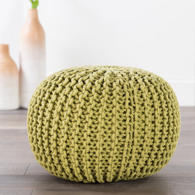 Anely 20" Wide Round Pouf Ottoman by Highland Dunes