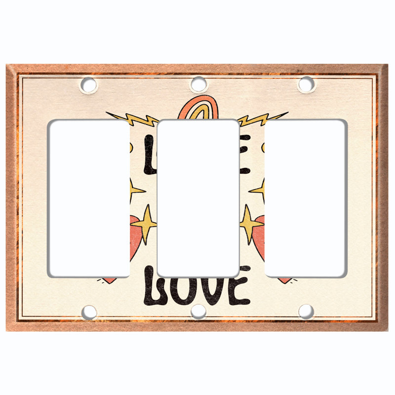 Plaque murale avec interrupteur à bascule Love-Love Hearts