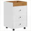 Armoires: rangement de bureau personnel avec 3 tiroirs, plateau amovible | Roulant sous le support pour imprimante de bureau | Blanc neige | Panneau de particules-967690492