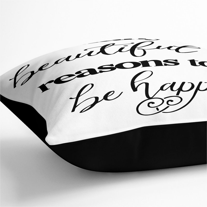 Square Cushion, Black, 55cm H x 55cm W x 20cm D