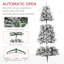  Pre-Lit Snow Flocked Artificial Hinged Christmas Tree With Clear Lights & Metal Stand-1538926268