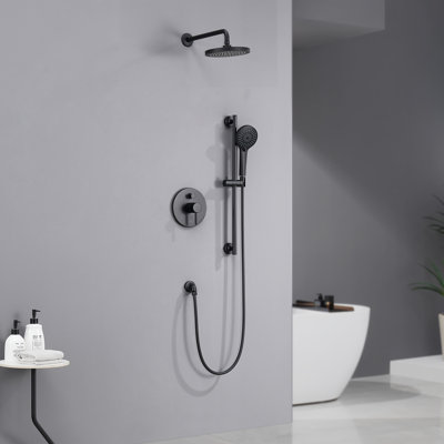 Ensemble de robinet de douche mural à barre simple à 3 jets de 24 po avec douche à main