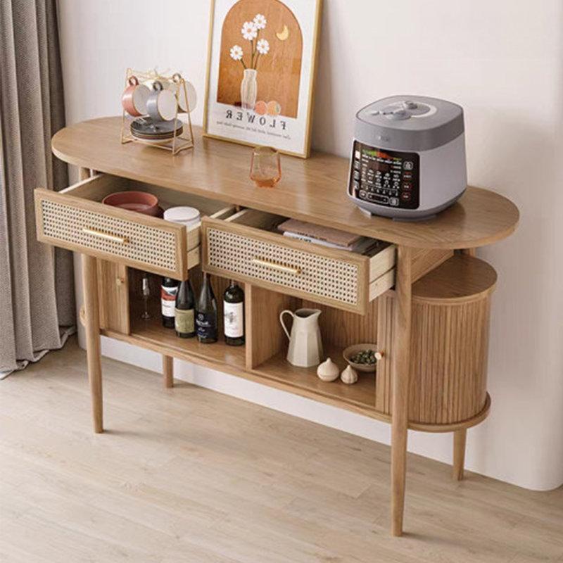 Buffet mural rétro de style français, Brun orangé