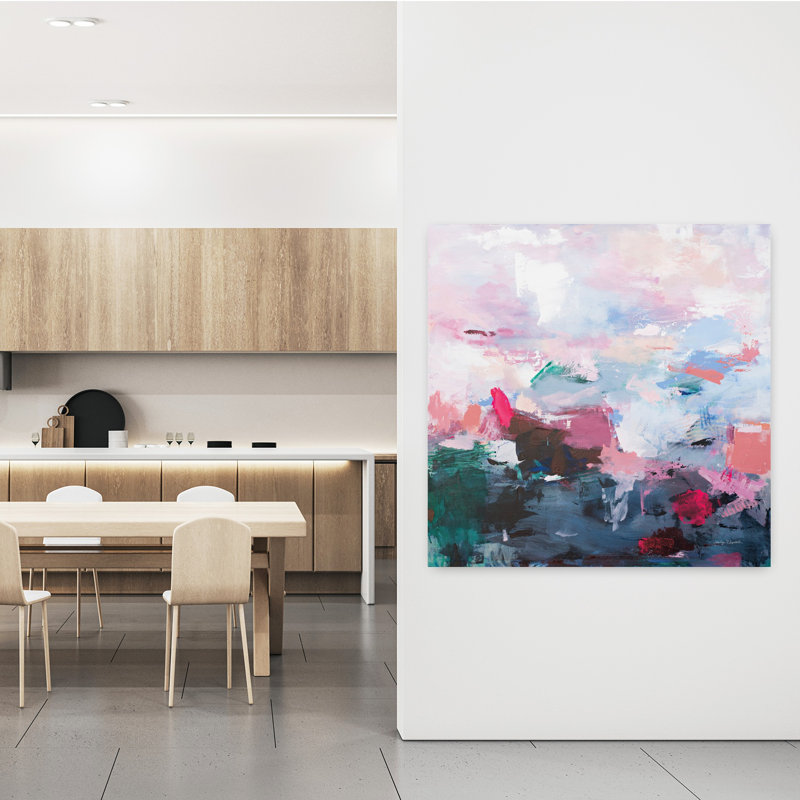 Contemporain illimité avec art abstrait bleu, H 48 po x l 48 po