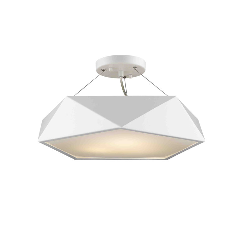 Luminaire suspendu géométrique 1 lumières unique Muller, Blanc