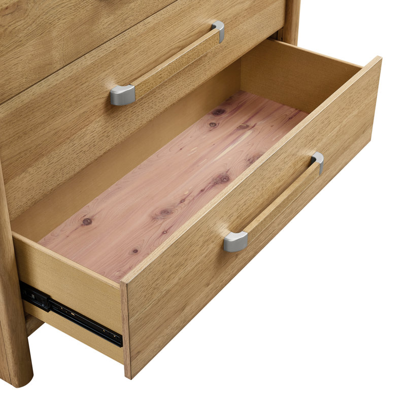 Commode Mid-Century de 40 po de large Grith au fini hickory naturel chaleureux